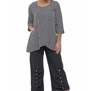 Tulip Clothing Top Harrison Seersucker Stripe Lagonlook Oversized Large Cotton